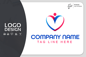 Dating heart Logo Template