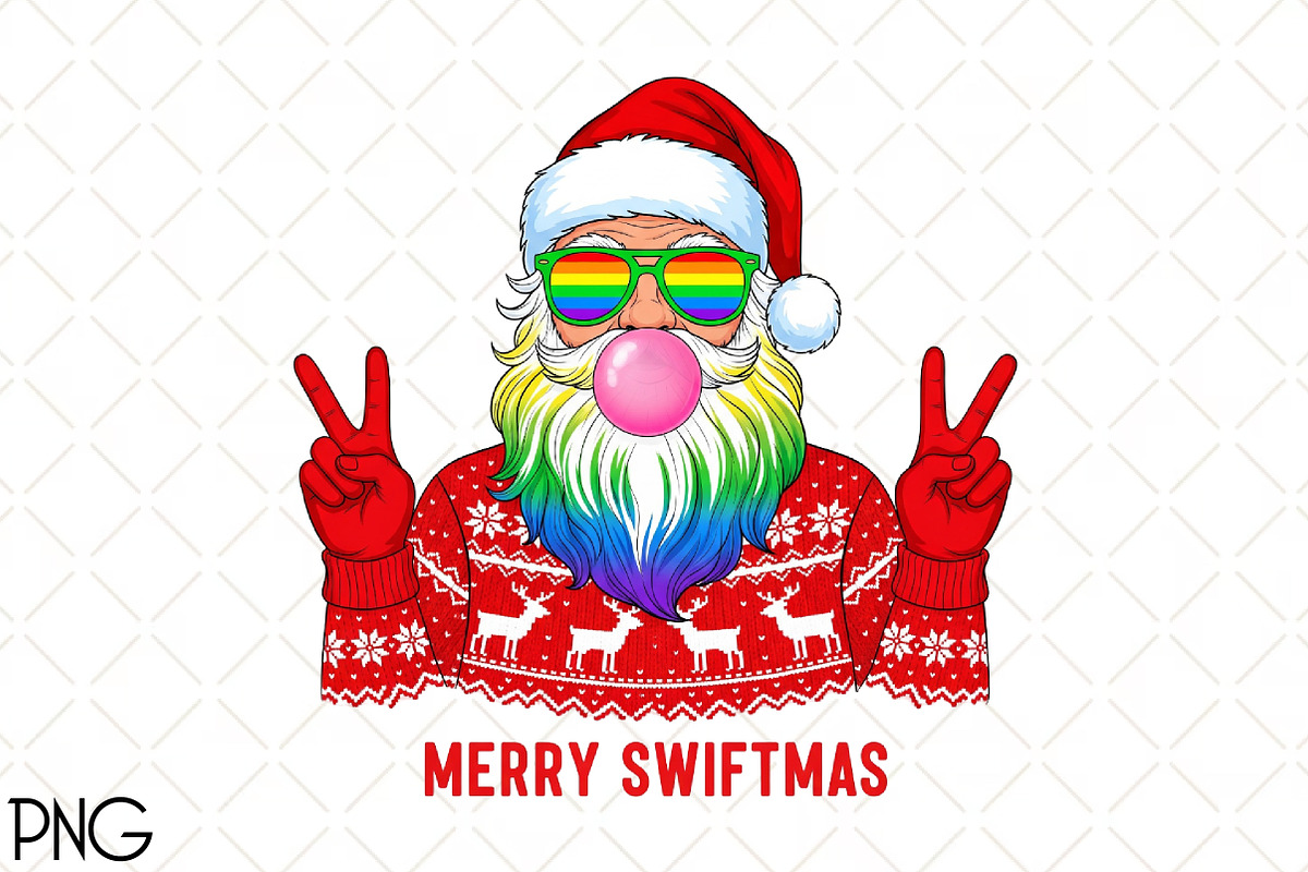 Merry Swiftmas Retro Christmas PNG, an Illustration by Black Bird Studio (Photo 1 of 4)