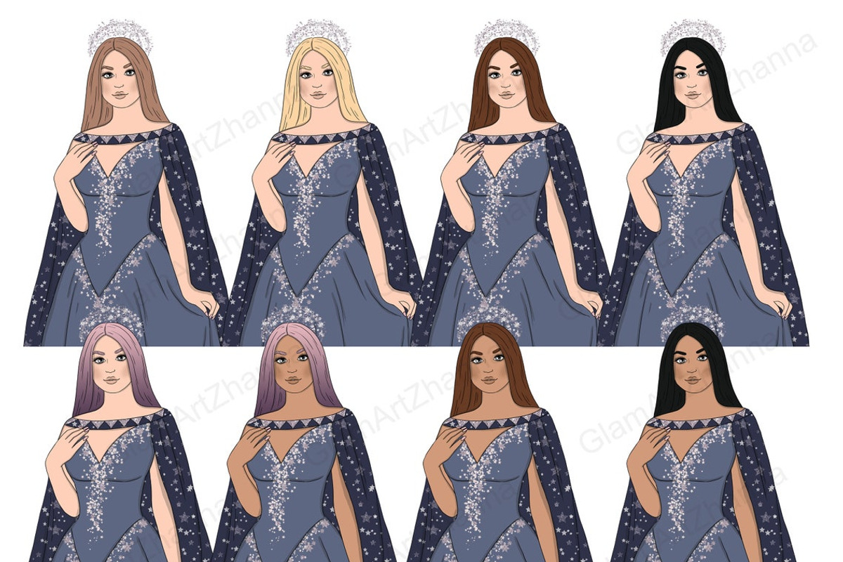 Magic Girls Clipart, a Person Illustration by GlamArtZhanna (Photo 2 of 4)