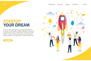 Startup Vector Website Landing Page