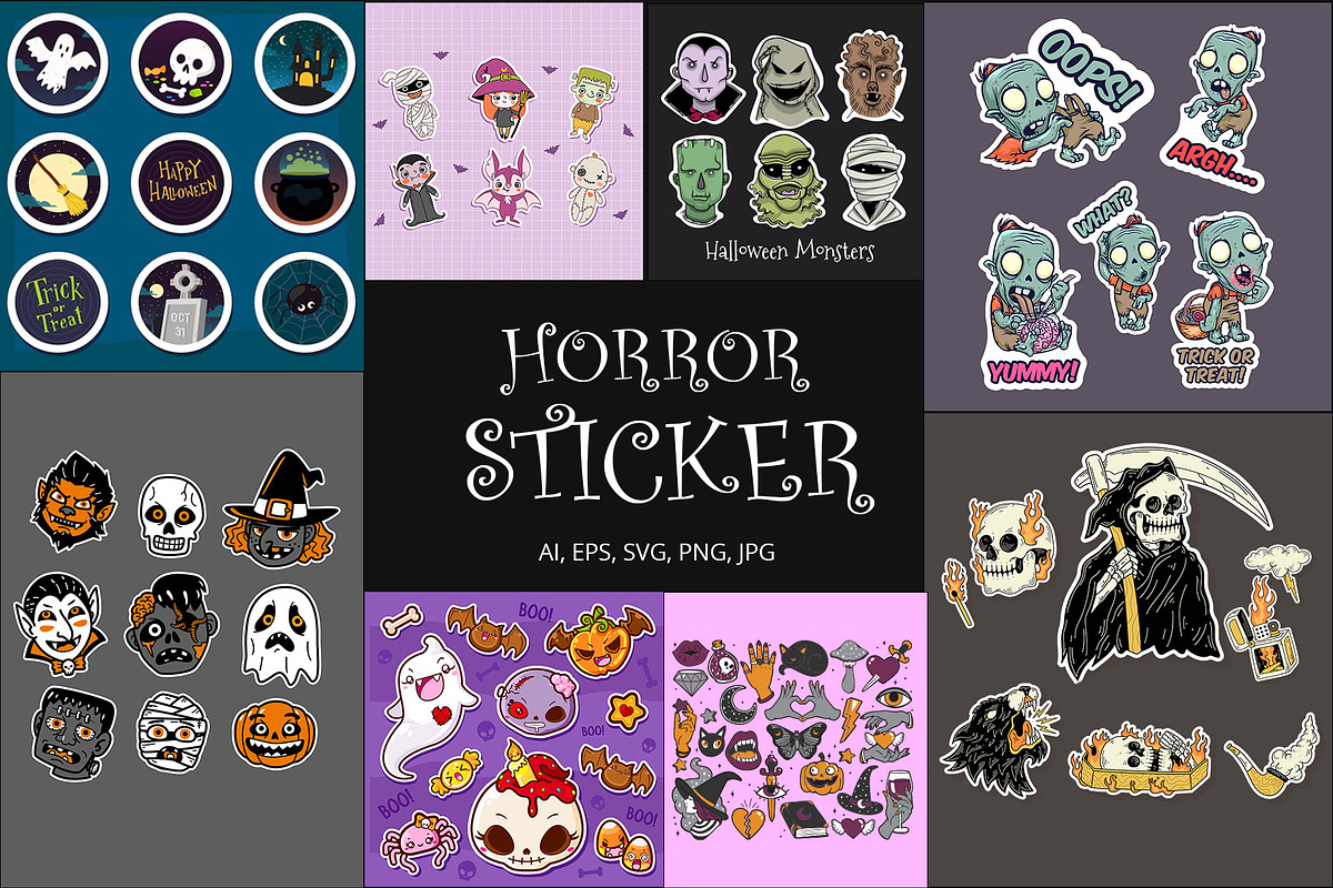 Horror Sticker Vector Files