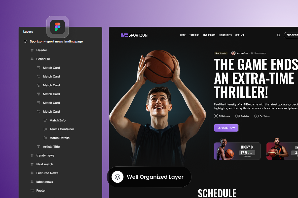 Sportzon - Sport News Landing Page, a Landing Page Template by SLAB! Design (Photo 2 of 4)