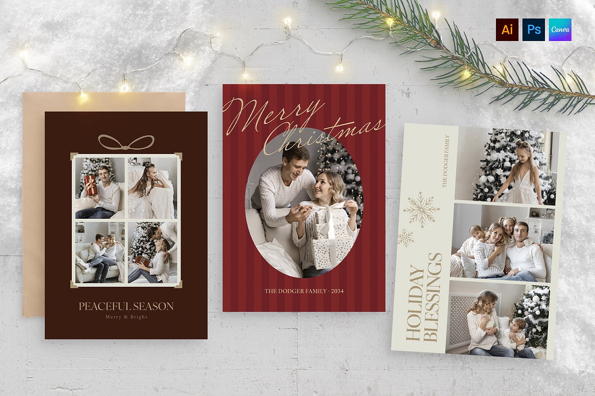 Christmas Greetings Card Template, a Flyer Template by BrandPacks (Photo 1 of 4)