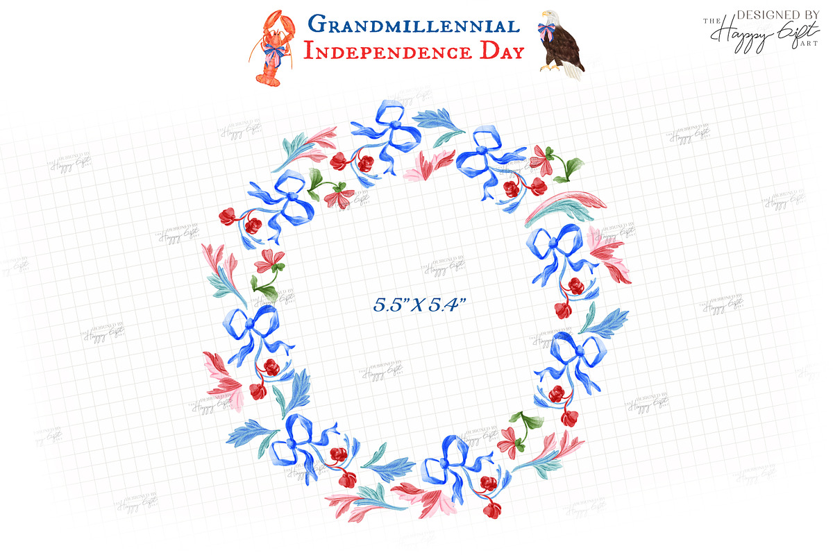 Grandmillennial Independence Day, a Decorative Illustration by TheHappyGiftArt (Photo 11 of 21)