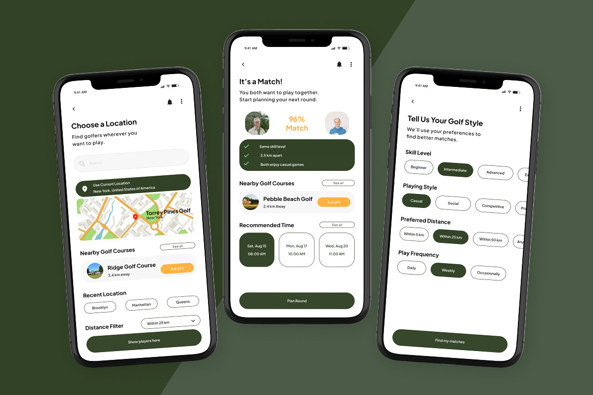 Golfee Golf Player Match App, an App Template by trabaskriya (Photo 4 of 5)