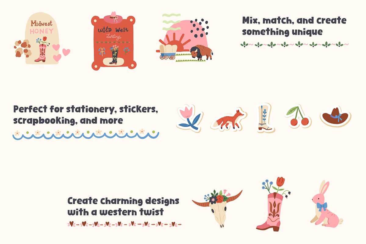 Sweet Western Collection. Vector, an Object Illustration by Digitaliya (Photo 10 of 10)