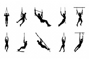 TRX Workout Silhouette Clipart set, a Person Illustration by Gfx Expert Team (Thumbnail 3 of 3)