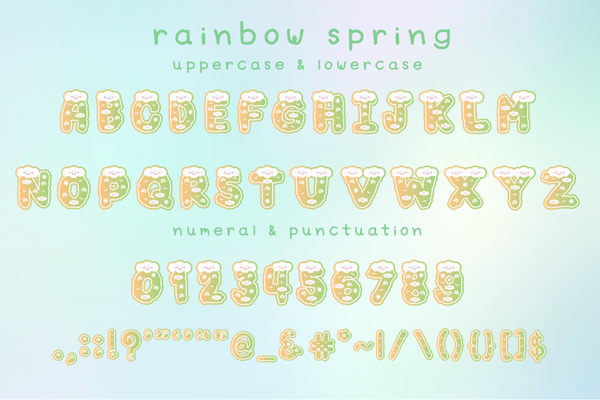Rainbow Spring - SVG Color Cute Font, a Symbol Font by Kanink Studio (Photo 5 of 7)