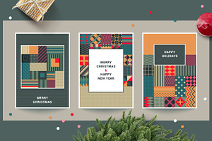 Geometric Christmas Vector Set