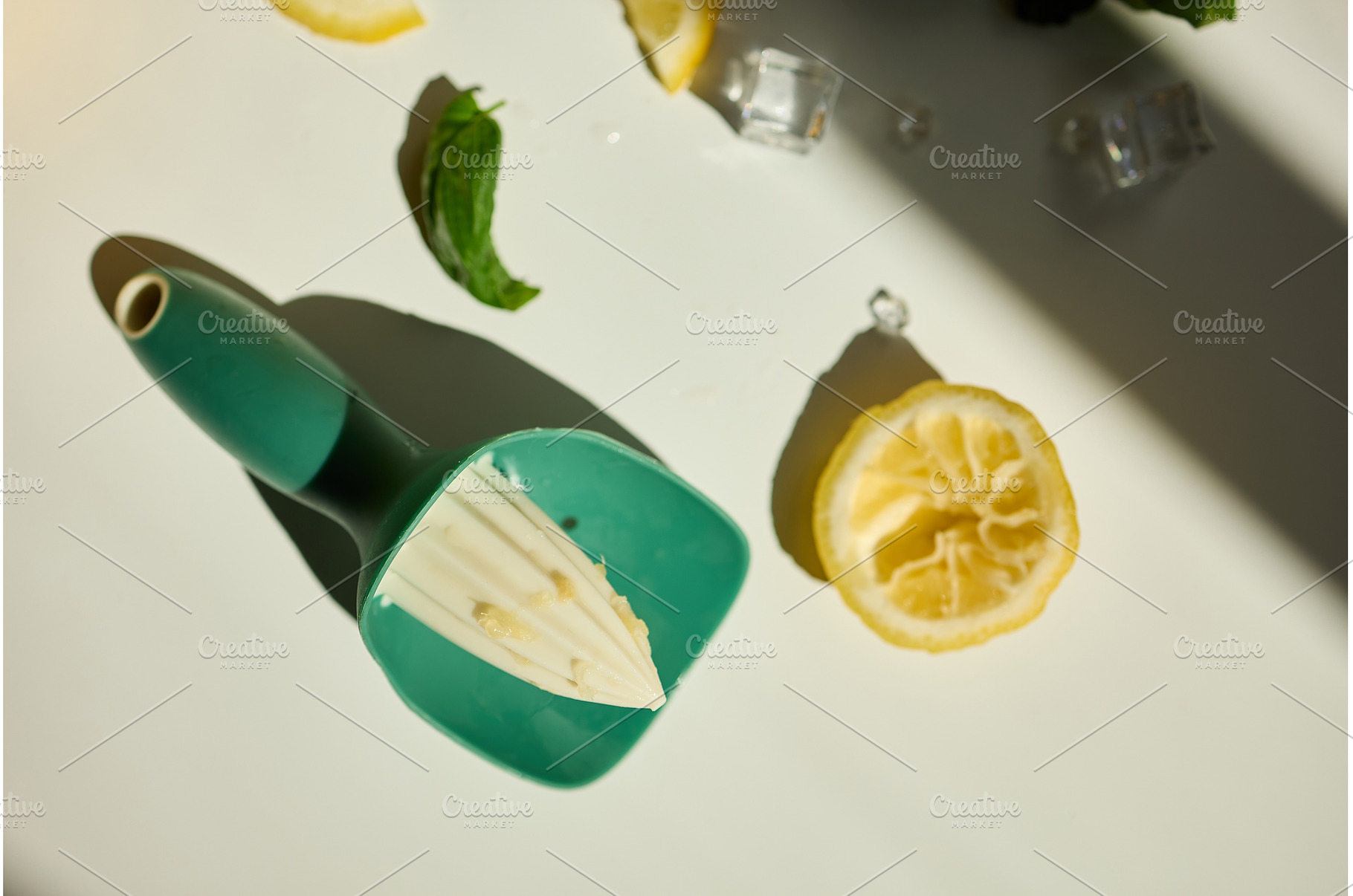 Lemon slices and scoop on a bright, a Food & Drink Photo by IlliaBondarPhotography
