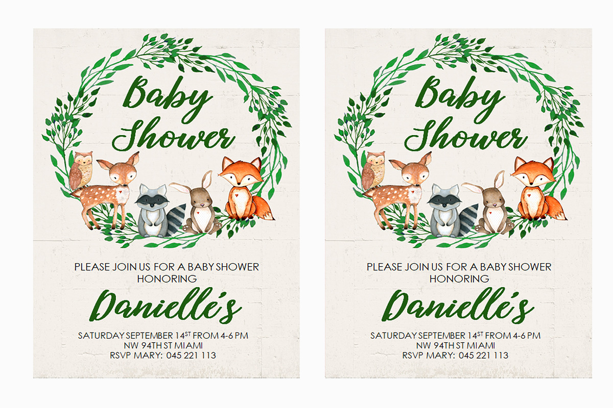 Woodland Animals Baby Shower, an Invitation Template by mpcprintables (Photo 2 of 3)