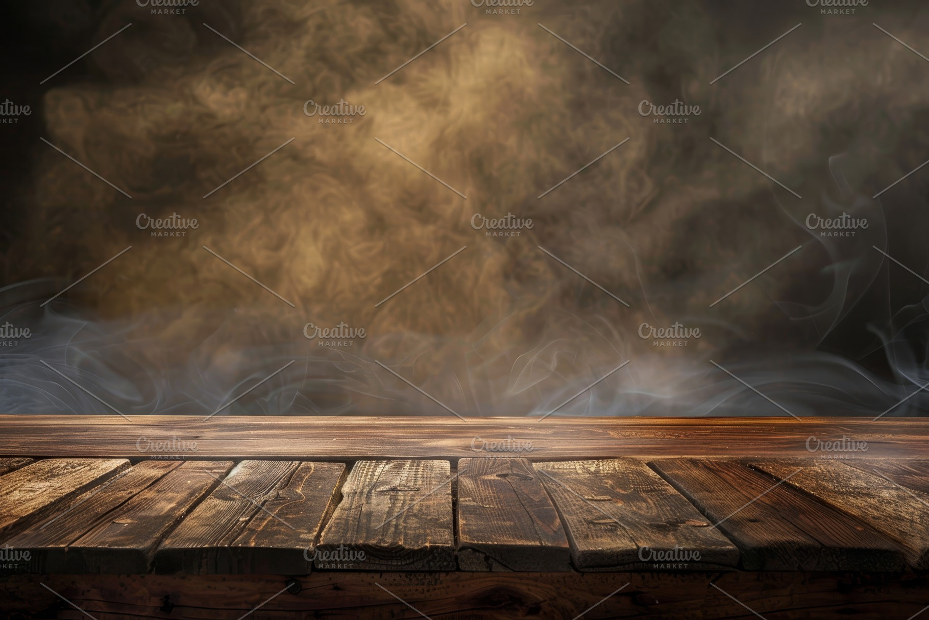 A wooden table surface ready for dis, a Photo by Tanuart