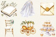 White & Gold Wedding Clipart, an Illustration by OK Design (Thumbnail 4 of 5)