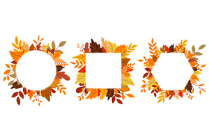 Autumn foliage frame set vector, an Illustration by Tati_Kli