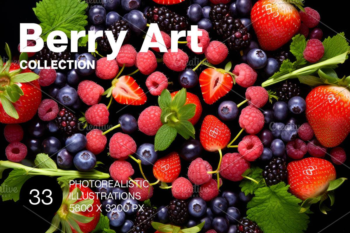 Berry Art. 33 images, a Food & Drink Photo by Handmadefont (Photo 1 of 10)