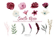 Watercolor Flowers Pink Burgundy, a Graphic by Feather Grace Designs (Thumbnail 5 of 6)