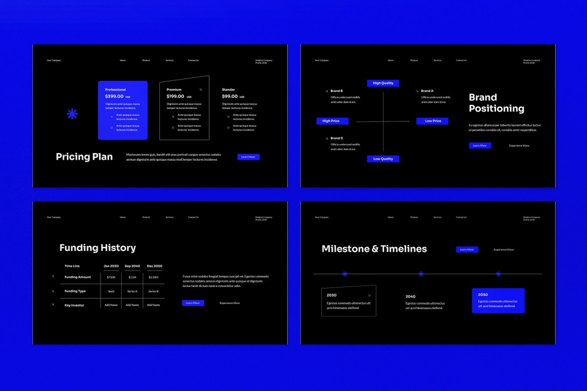 Black Company Profile Google Slide, a Presentation Template by graphicook (Photo 4 of 5)