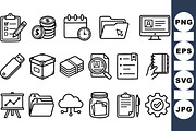 Business Office Icon Pack, an Illustration by designvectx (Thumbnail 1 of 3)
