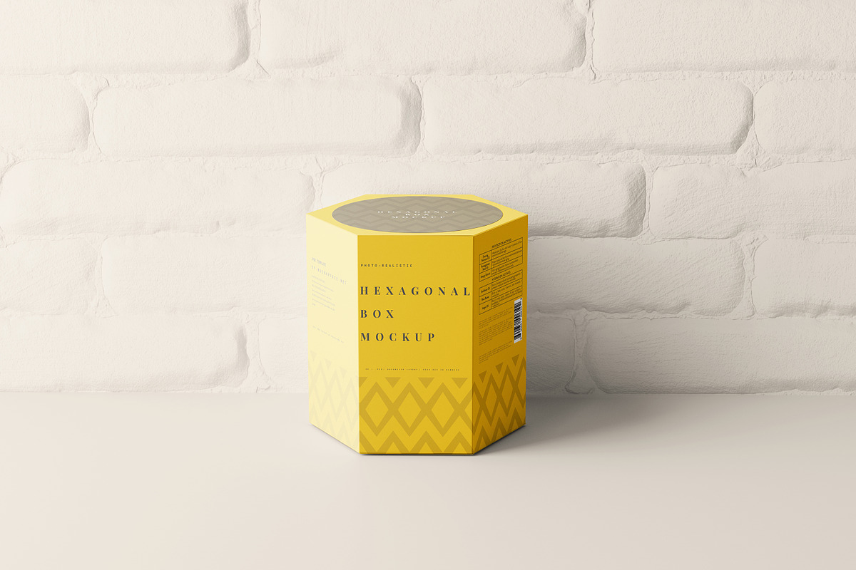 Hexagonal Box Mockup, a Packaging Mockup by MockupFree.Net