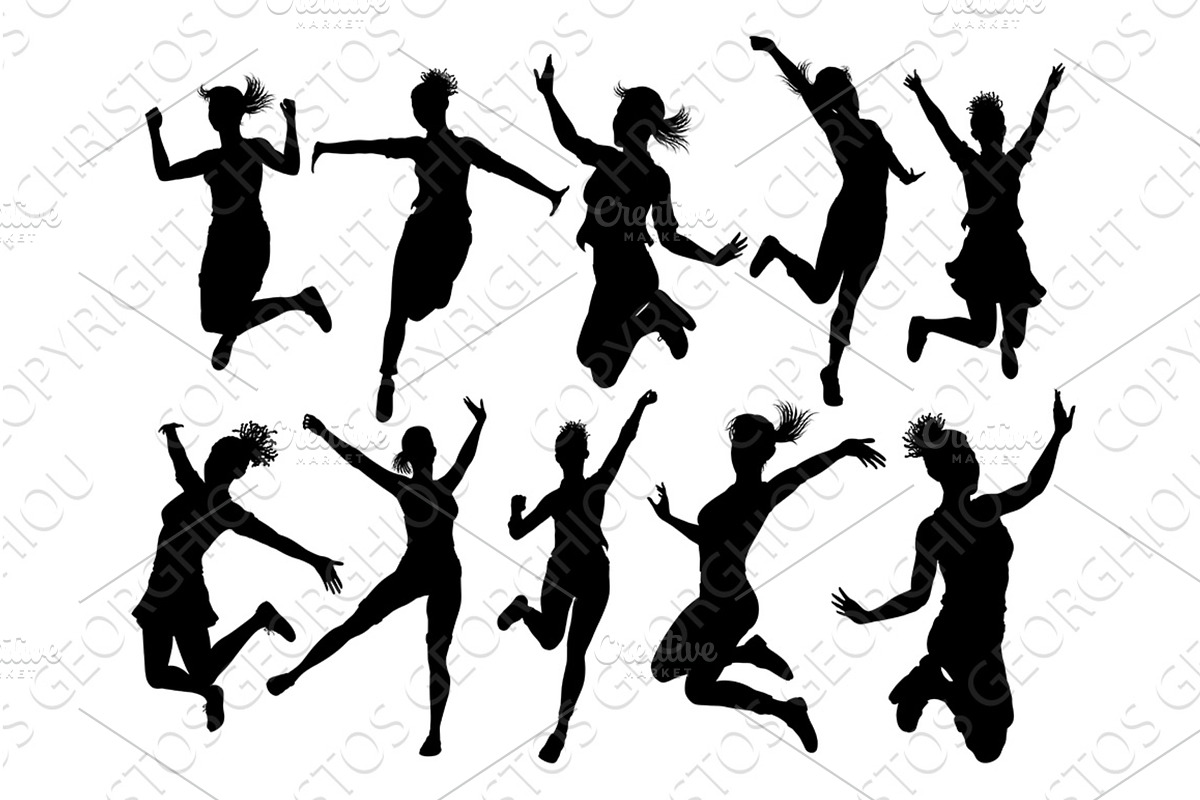 Happy Woman Jumping For Joy, a Person Illustration by Christos Georghiou