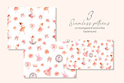 Watercolor Ballerinas Clipart Set, a Decorative Illustration by AlineArtStore (Thumbnail 5 of 11)