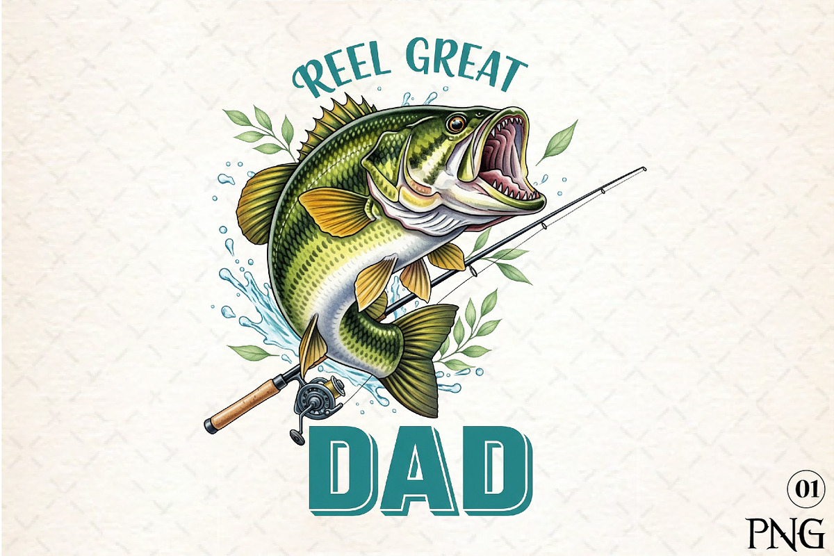Retro Reel Great Dad Png Fishing Dad, an Illustration by DreamArtGraphic (Photo 1 of 4)