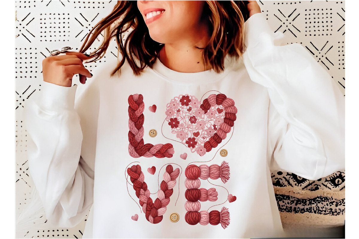 Love Valentines Png, Faux Yarn Valen, an Illustration by Designking (Photo 5 of 6)