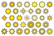 SUNS outline icons: 10 versions, an Outline Icon by beguima (Thumbnail 10 of 11)