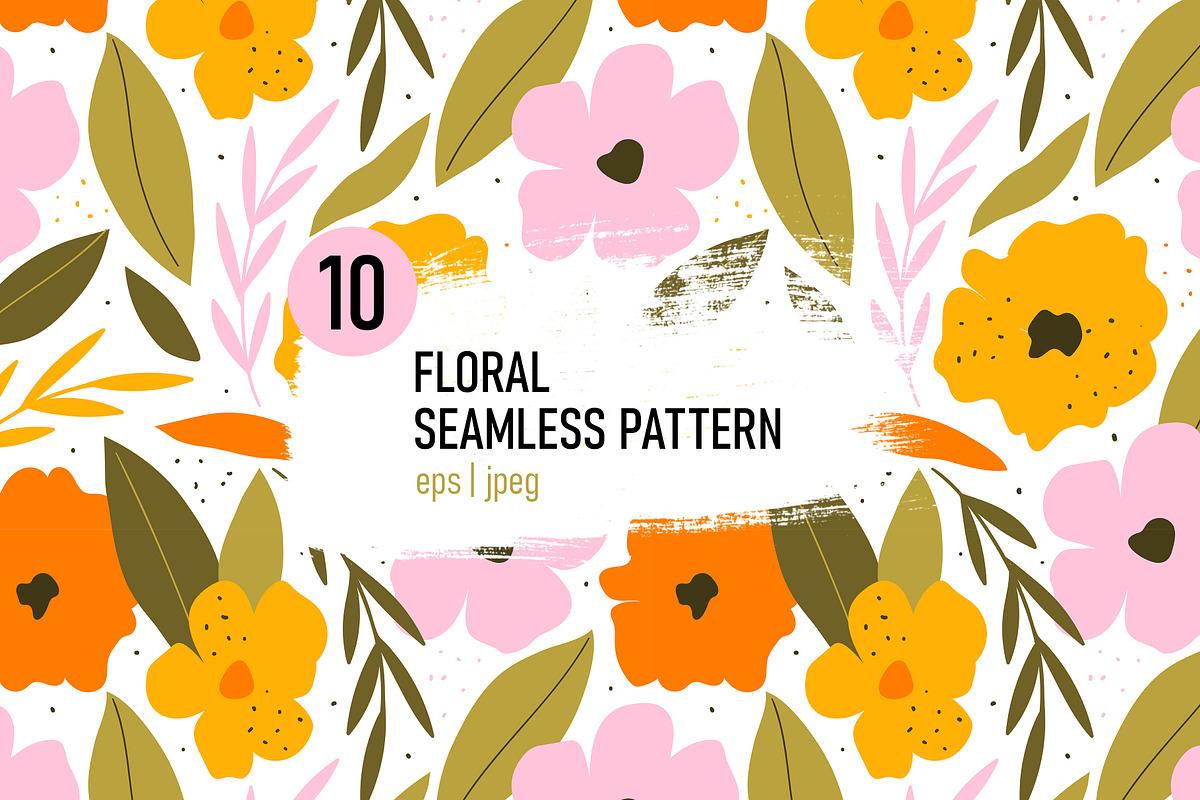 Floral seamless pattern, a Pattern Graphic by hanifa_design (Photo 1 of 11)