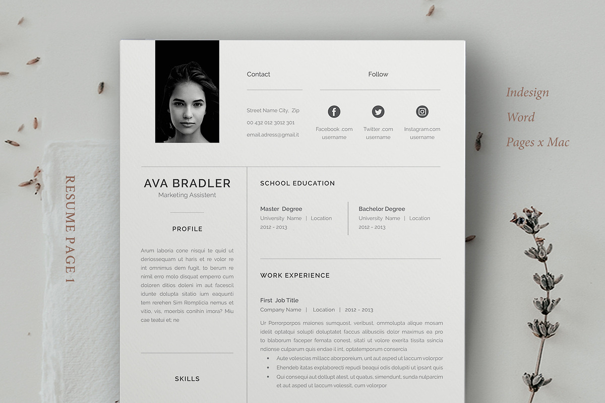 Resume / Cv / Ava, a Resume Template by Astut (Photo 1 of 6)