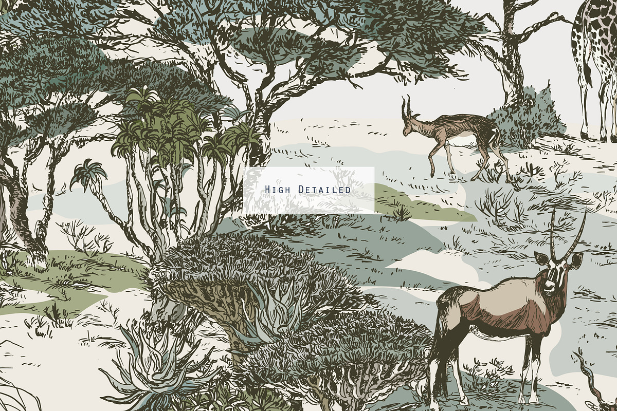Safari. Seamless Patterns + Panorama, a Pattern Graphic by Irina Dolgikh (Photo 18 of 21)