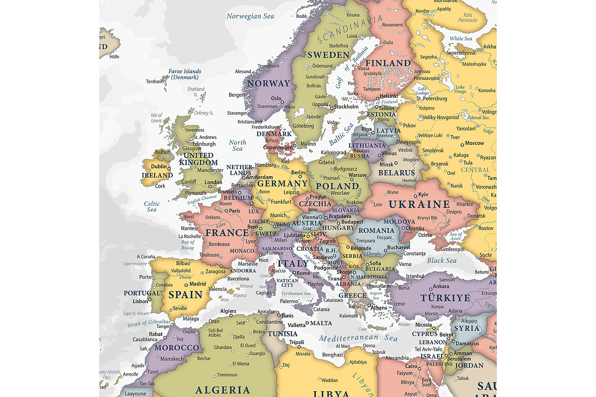 Vector World Map - Large&Detailed, a Decorative Illustration by PorcuPen Works (Photo 3 of 8)