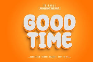 PSD Good Time 3D Editable Text