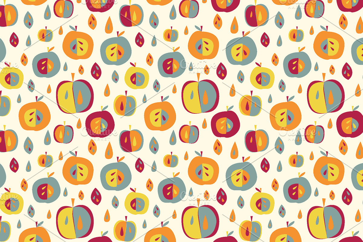 Apple and pear seamless pattern., a Pattern Graphic by Little A (Aigul) (Photo 2 of 2)