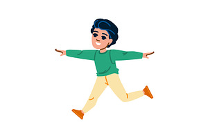 Happy child running and playing, an Illustration by pikepicture