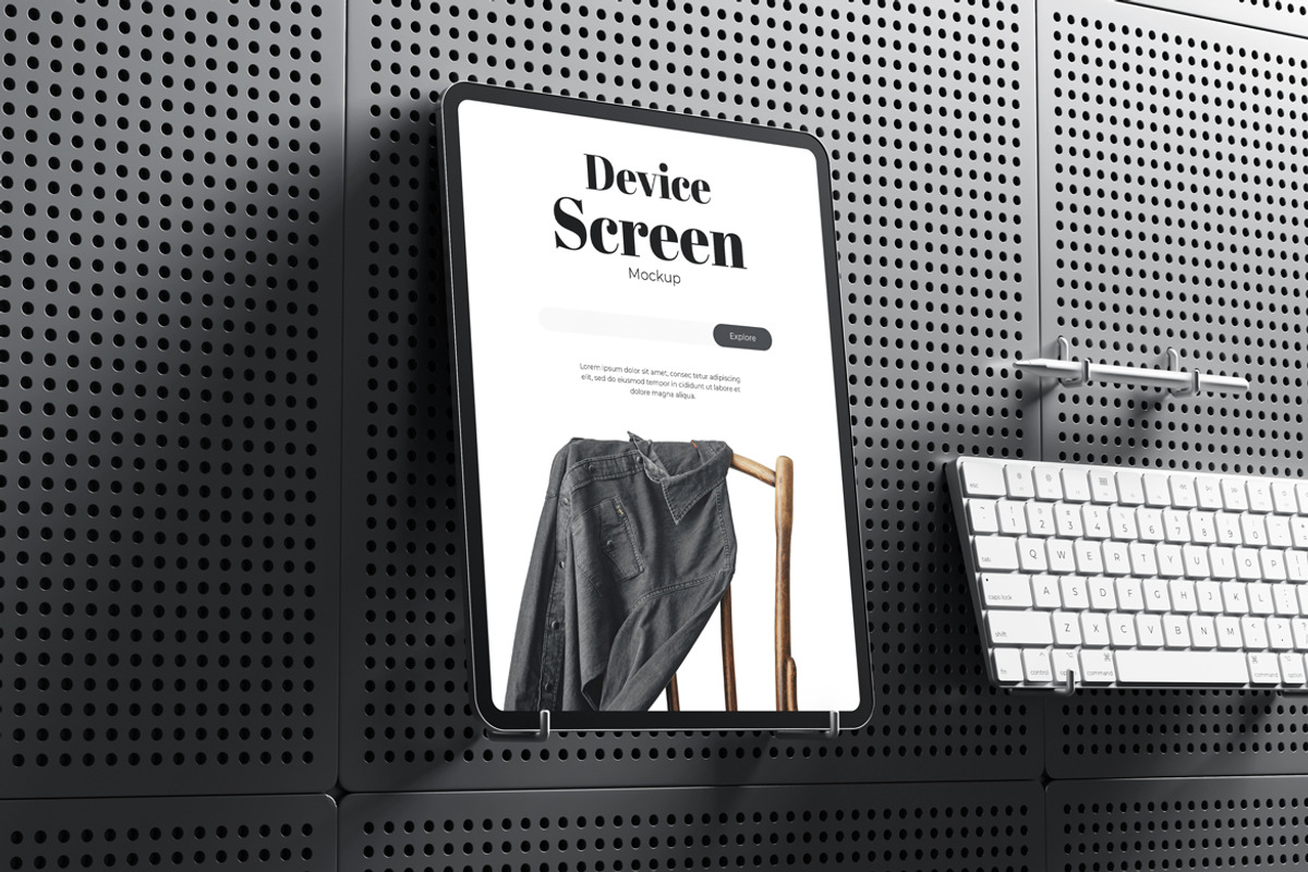 Device Screen Mockup With Pegboard, a Device Mockup by Rizky Audymas (Photo 2 of 7)