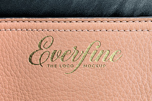 Luxury Leather Gold Logo Mockup