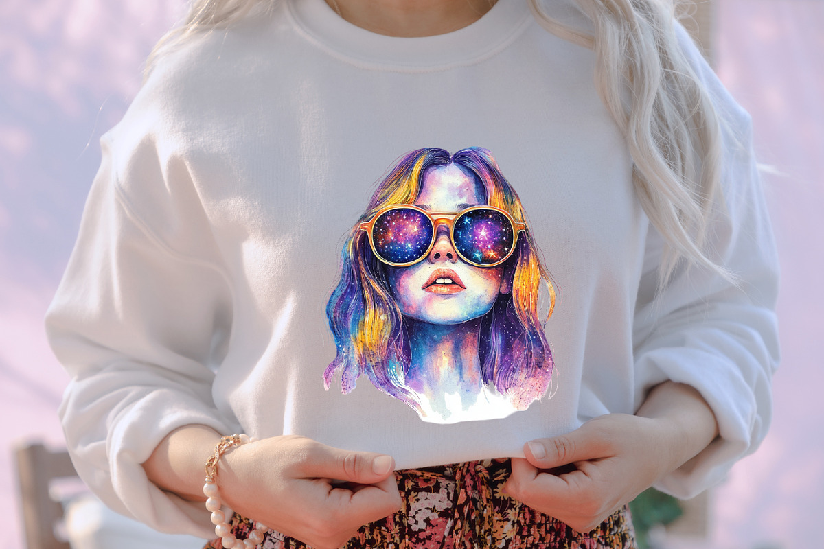 Galaxy Girls Celestial Woman Clipart, an Illustration by designcity5 (Photo 5 of 5)