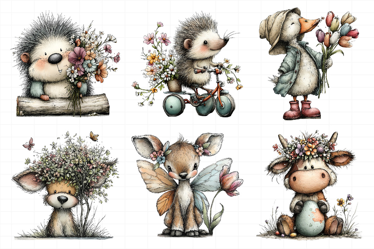 Whimsical Spring Animal Clipart, an Illustration by Daily.Designs (Photo 7 of 8)
