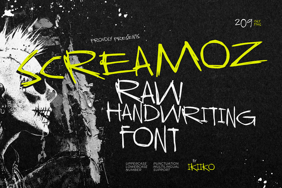 Screamoz - Raw Handwriting Font, a Handwritten Font by ikiiko (Photo 1 of 7)