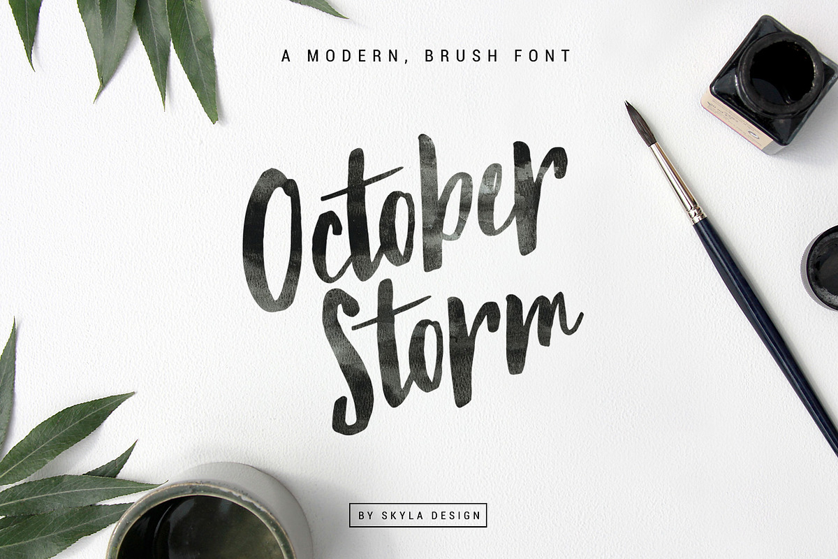 October Storm modern brush font