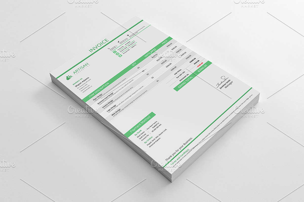 Invoice, a Stationery Template by artisanHR (Photo 3 of 5)