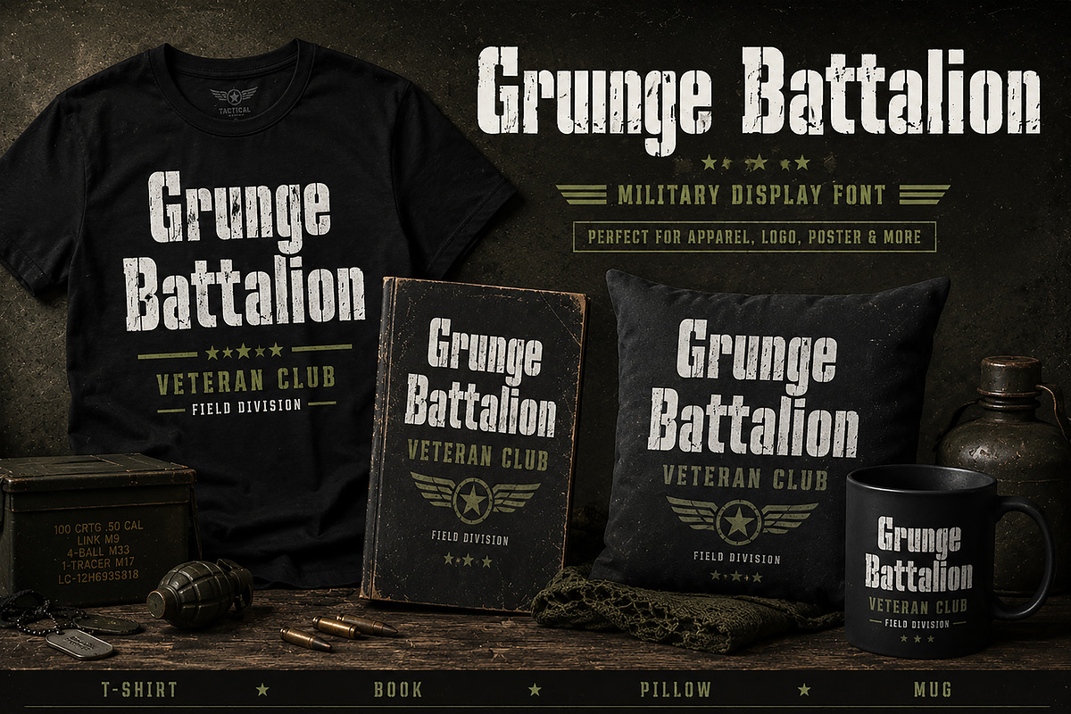 Grunge Battalion, a Serif Font by Wow Magic (Photo 6 of 6)