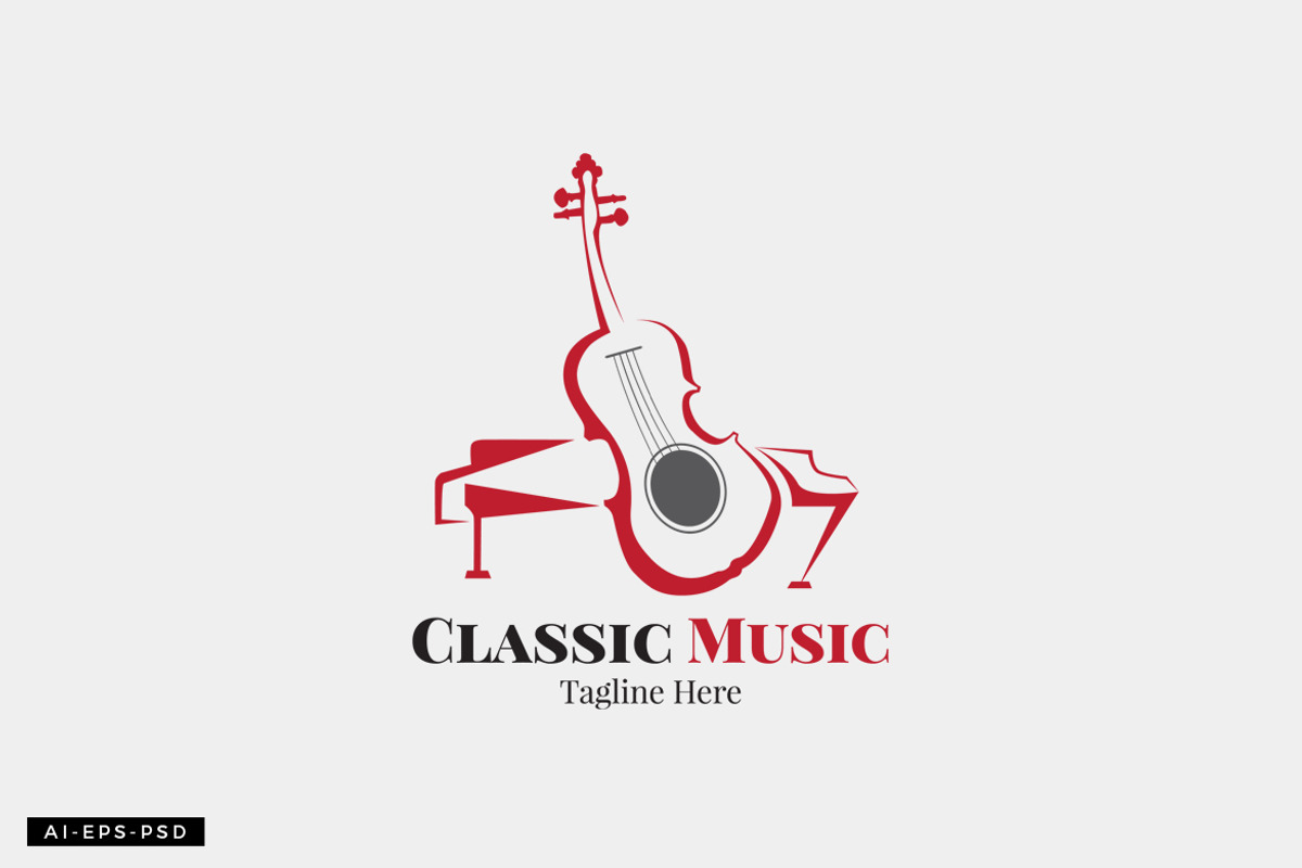 Classic Music Acoustic Note Logo, a Branding & Logo Template by feydesign (Photo 1 of 3)