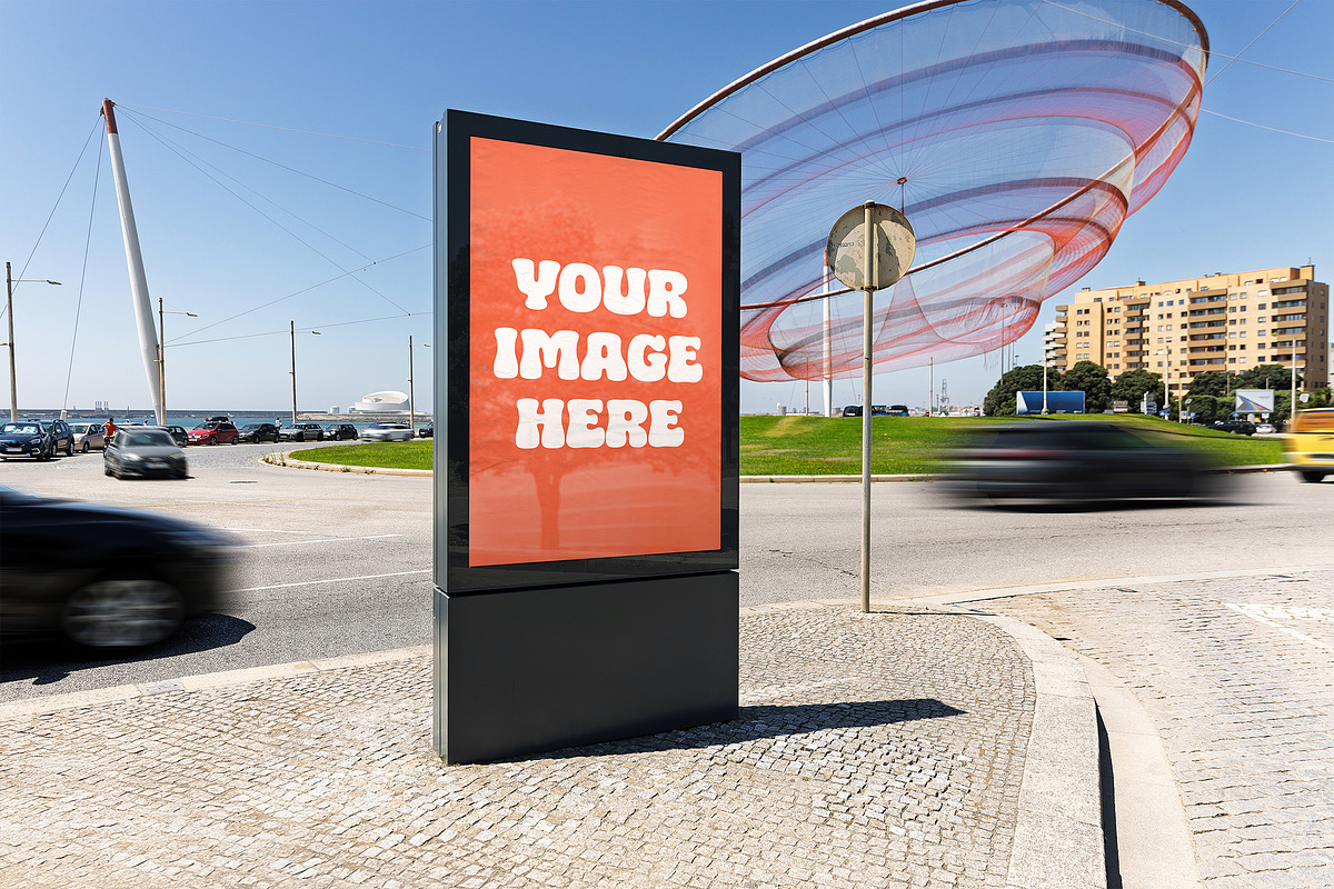 Vertical Outdoor Billboard Mockup, an Advertising Mockup by smishura