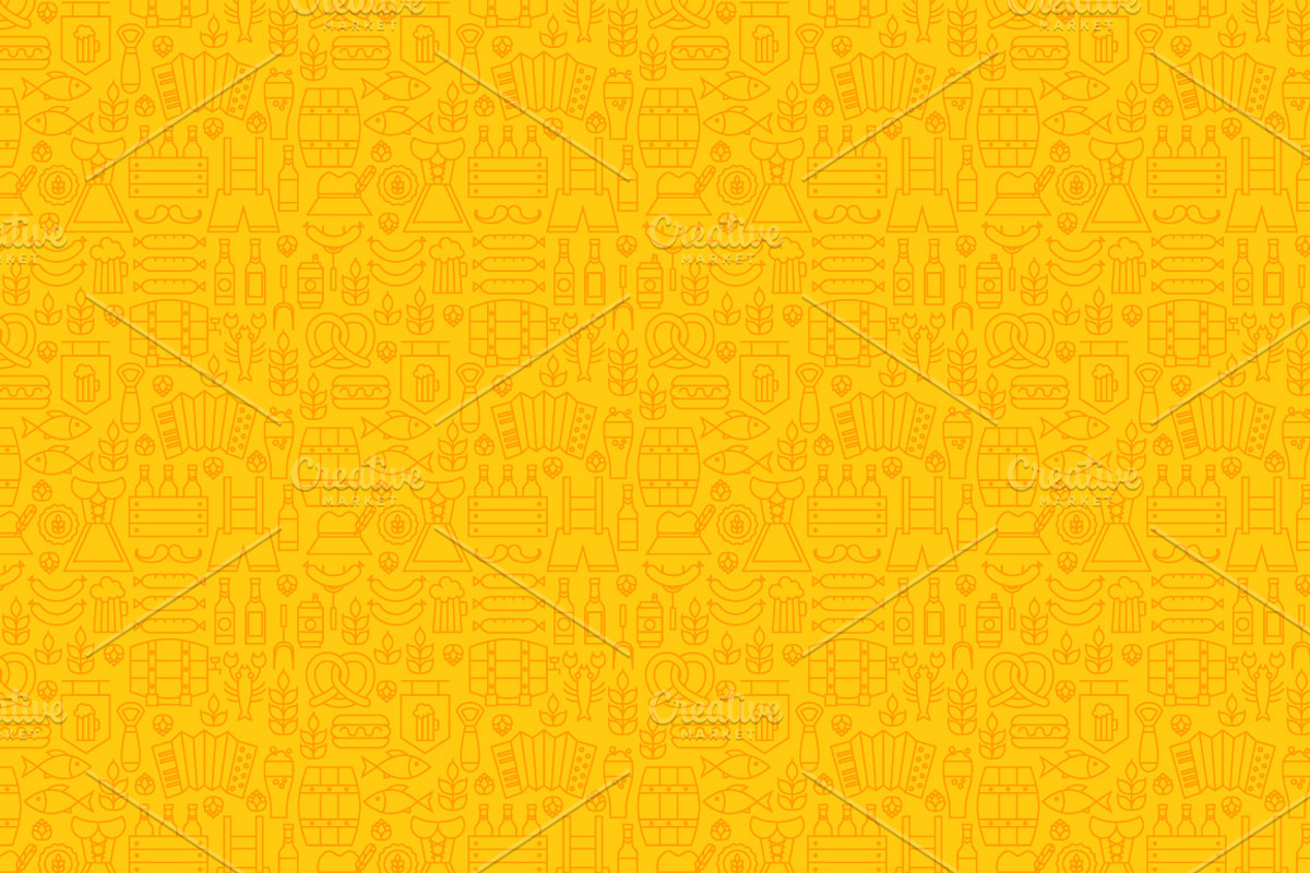 Oktoberfest Beer Line Patterns, a Pattern Graphic by Anna_leni (Photo 4 of 7)