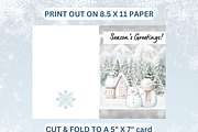 Season's Greetings Snowman Card, a Card Template by Pixels N Bows (Thumbnail 2 of 2)