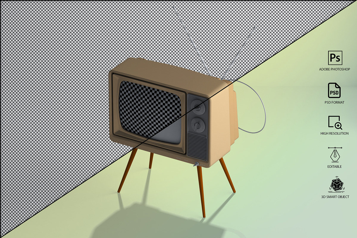 Retro Tv Mockup Pack, a Household Mockup by GraphicVil (Photo 16 of 23)