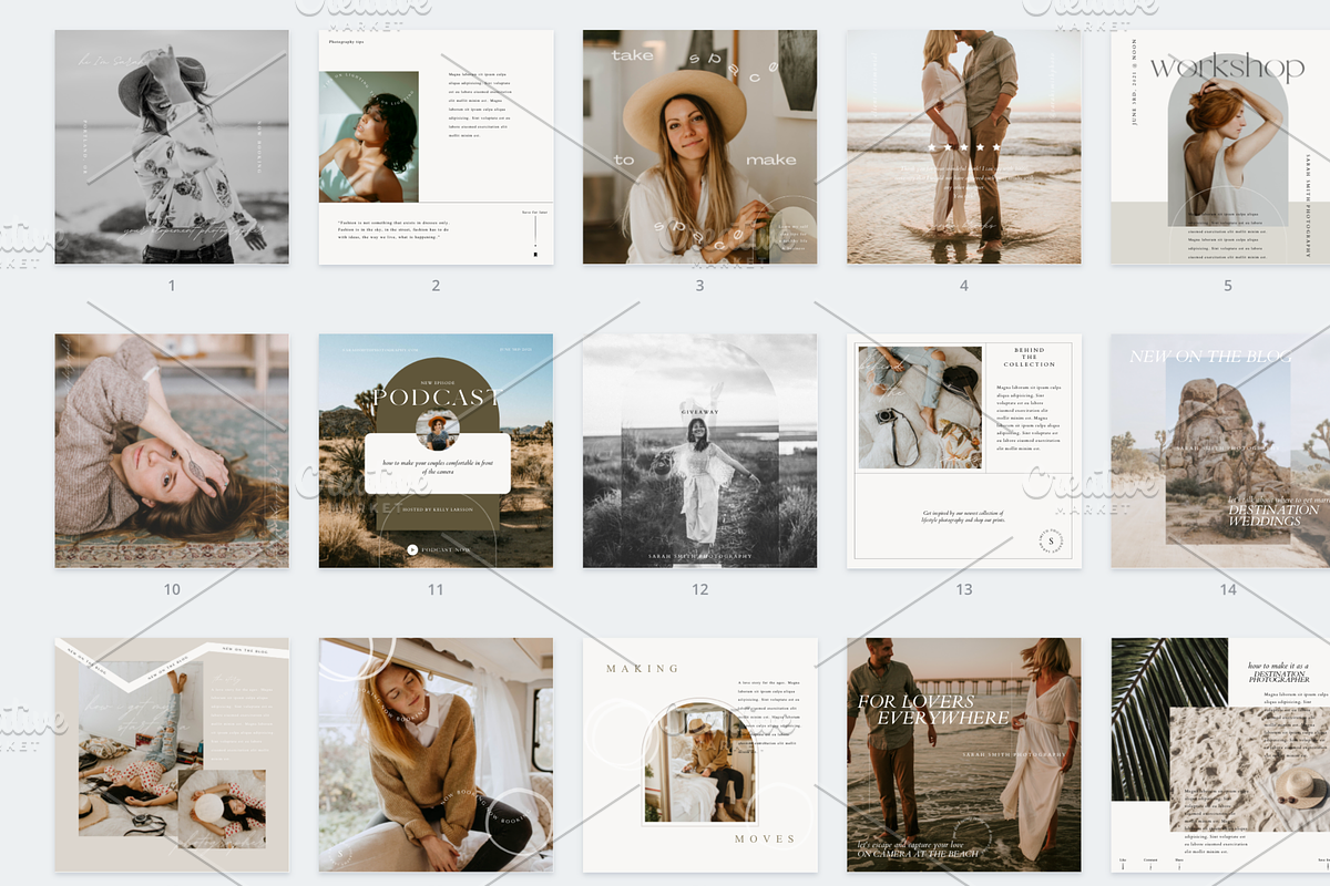 Stunning Instagram Post Templates, a Templates & Theme by Captured ...