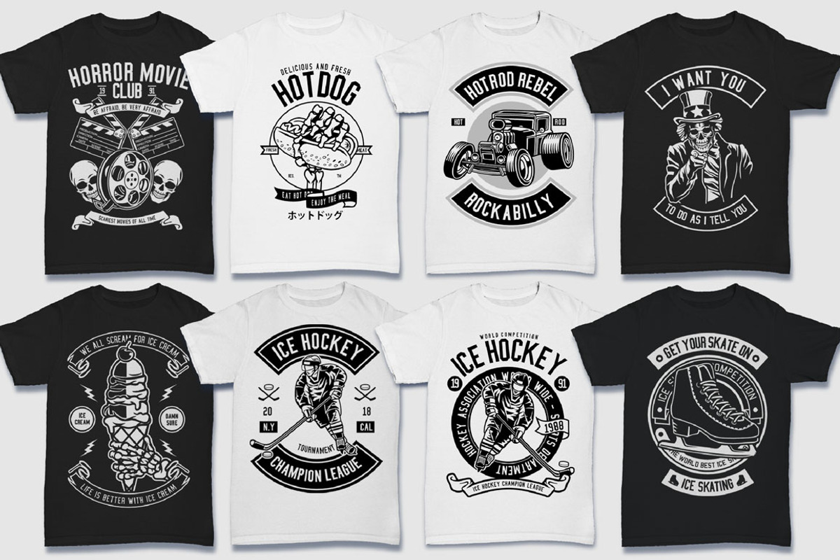 200 Vector Tshirt Designs ( B/W ), an Education Illustration by roach_graphic (Photo 13 of 27)